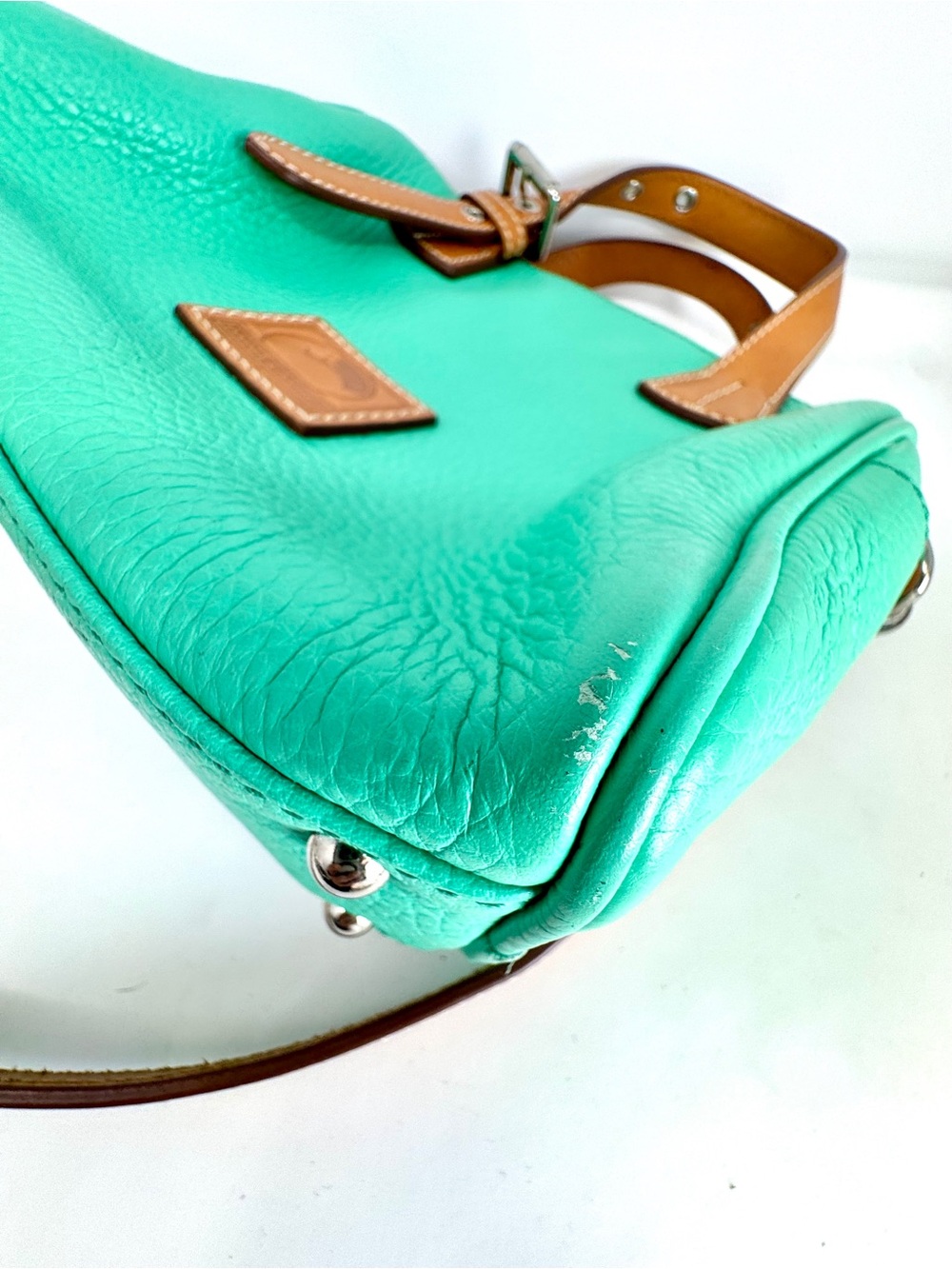 Dooney & Bourke Patterson Pebble Leather Small Kendra Satchel Mint Green - EUC - Picture 16 of 16